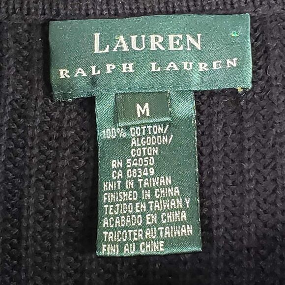 Polo Ralph Lauren LRL Sweater Pullover Women’s Size Medium M Black Chunky Knit - Picture 7 of 8